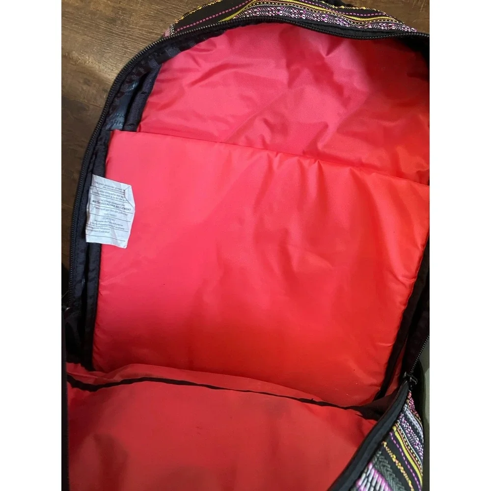 Dakine Striped Backpack Black Pink Yellow School Travel Laptop Bag Unisex
